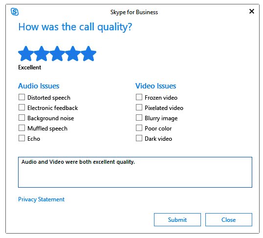 snapshot of the customer survey feedback from Skype